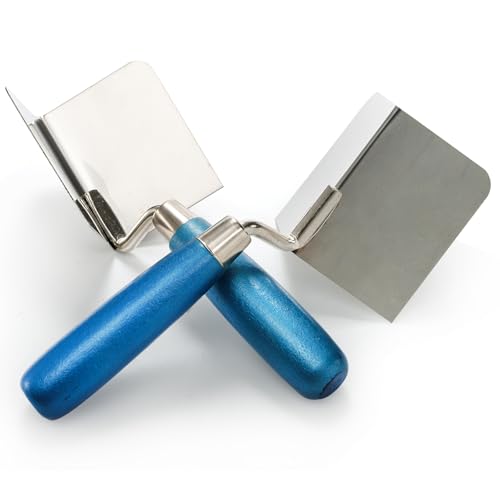 Peohud 2 Pieces Drywall Corner Tool Set, Inside and Outside Corner Knife, Stainless Steel Corner Trowel, Concrete Finishing Tool for Plastering Bricklaying Corner Finishing Work - Image 4