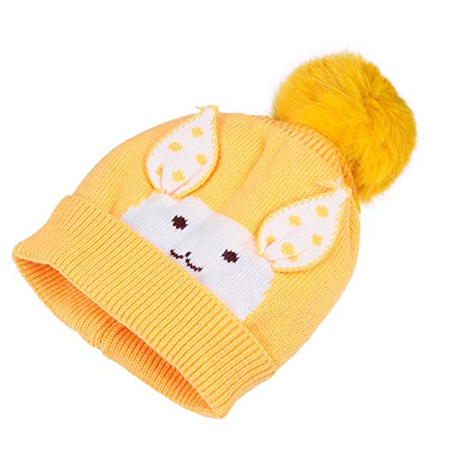 KESYOO Chapéu de Bebê Com Pom Pom Coelho Padrão Chapéu Boné de Malha de Lã Gorro Macio Infantil Inve