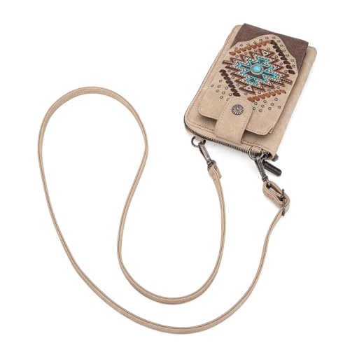 Image of Montana West Western Crossbody Phone Wallet for Women RFID Blocking Wallet Purse with Cash Slots & Zipper Pocket