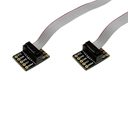 Treadax 2 unids JTAG Breakout Board adaptador convertidor SWD Breakout Jtag depuración Junta con 2 filas de 1,27 mm paso 10 pines hembra a hembra conector IDC plano cable 200 mm para J-Link Cover