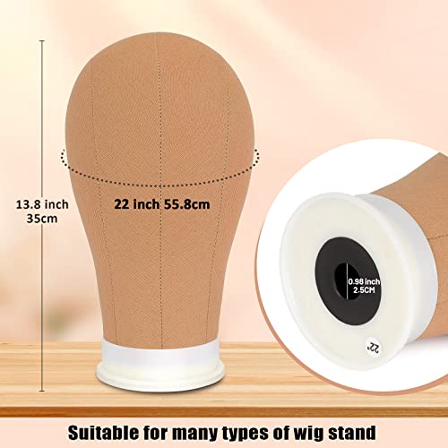 Cenoz 22 Inch Wig Head, Canvas Mannequin Head For Wigs, Wig Stand Tripod With Head, Manikin Canvas Head Block Set For Wigs Making Display With Wig Caps, T Pins C Pins Set Bristle Brush #TOP1