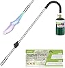Weed Torch Propane Burner,120,000BTU Blow Torch,35" Long Arm Flame Thrower,Weed Burner with Self Igniting and Rubber Handle for Outside Weeding,Roofing,Charcoal Starter(Fuel Not Included)