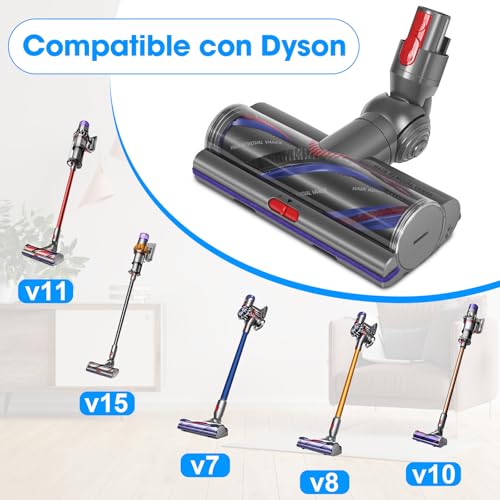 Cepillo motorizado compatible con Dyson V11 V15 V10 SV11, cabezal multisuperficie 3
