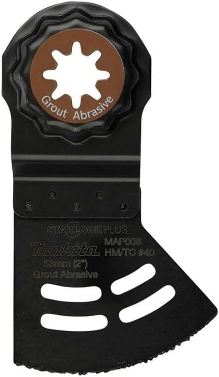 Makita E-08517 StarlockPlus® Oscillating Multi-Tool 2-in-1 Plunge & Saw Carbide Coated Rim 40 Grit Grout and Abrasive Blade