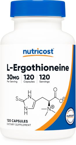 Nutricost L-Ergothioneine Supplement 30mg 120 Capsules Gluten-Free Vegan