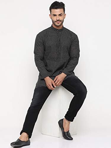 Image of SHOWOFF Men`s Cotton Checks Slim Fit Kurta