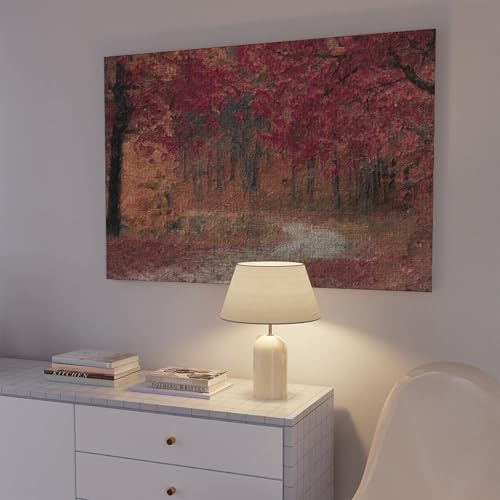 Impression toile forêt d'automne rustique 40x60 cm décor rétro maison