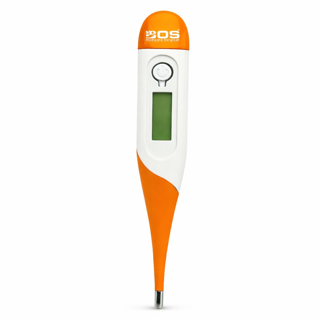 Digital Thermometer – Fast & Accurate Temperature Reading | Flexible Tip | Fever Alarm | Orange/White-image-9
