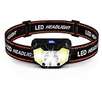 Waterproof Rechargeable Headlamp 1‑Pack, Super Bright LED Headlight, Motion Sensor Control, 6 Lighting Modes for Outdoor Camping Hiking Running