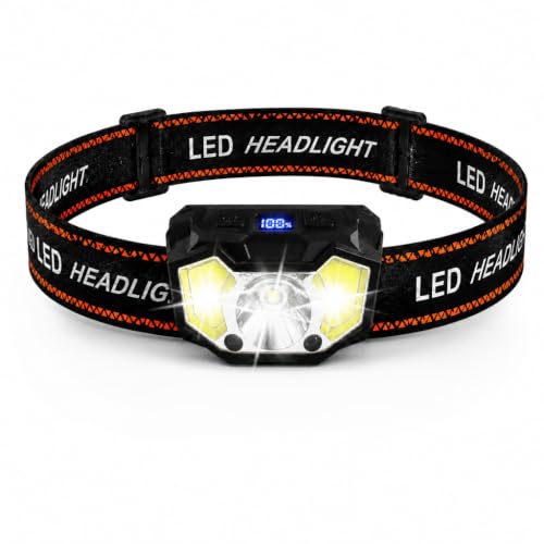 Waterproof-Rechargeable-Headlamp-1Pack-Super-Bright-LED-Headlight-Motion-Sensor-Control-6-Lighting-Modes-for-Outdoor-Camping-Hiking-Running Waterproof Rechargeable Headlamp 1‑Pack, Super Bright LED Headlight, Motion Sensor Control, 6 Lighting Modes for Outdoor Camping Hiking Running - Image 1