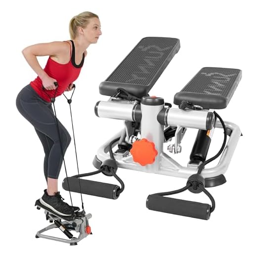 Sunny Health & Fitness Stepper de bajo Impacto para Entrenamiento Completo con Bandas de Resistencia - SF-S0978