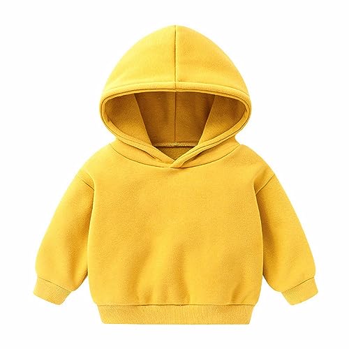 Toddler Baby Unisex Hooded Sweater Pullover for Kids Boys and Girls Fun Print Fashionable Rain (Yellow, 4-5 Years)