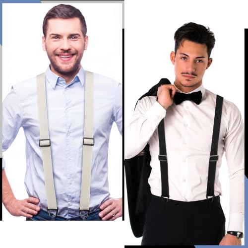 Image of Janmercy 2 Pcs X Back Hidden Suspenders for Men