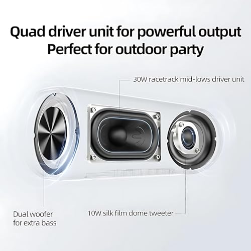 Image of QCY SP7 Portable Bluetooth Speaker - 40W Stereo Sound, 105 dB Loud Output, TWS Multi-Speaker Pairing, 15 RGB Light Modes, IPX7 Waterproof, 14H Battery Life