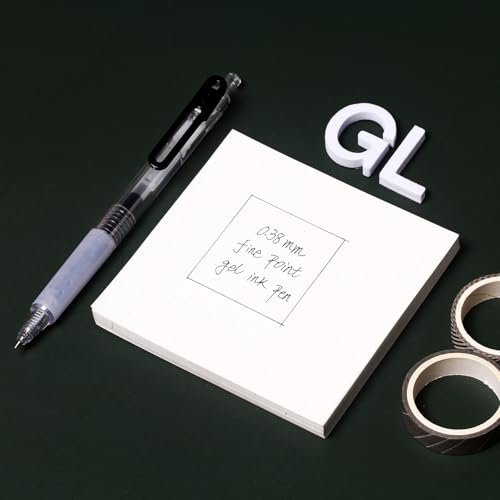 Bolígrafos de Gel Negro, Punta Ultra Fina 0.38mm, Pack 6 miniatura 4