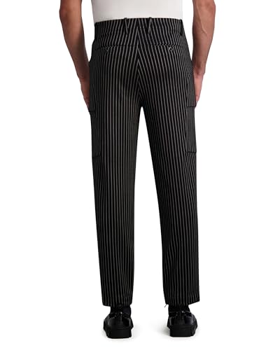 KARL LAGERFELD Men's Striped Stretchy Soft Pant4