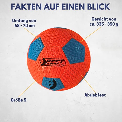 BEST SPORTING Freizeitball Größe 5 – Robuster Kunststoffball für Outdoor & Indoor – Wetterfest & Abriebfest – Verschiedene Farbausführungen (Orange)