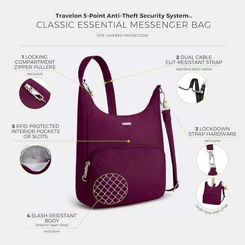 Image of Travelon Anti-Theft Classic Essential Messenger Bag