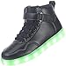 APTESOL Kinder LED Schuhe High-Top Licht Blinkt Sneaker USB Aufladen Shoes für Jungen und Mädchen [Schwarz,36]