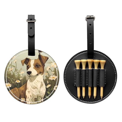 Funny Dogs Black Printed golf tee storage bag - portable design, easy to organize tee