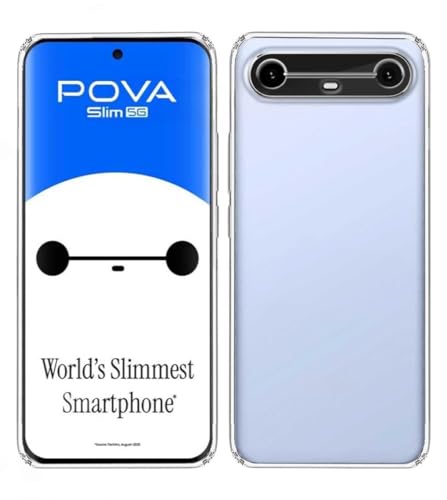 Image of COVERBLACK Soft Rubber Silicon Clear Case Back Cover Compatible for Tecno Pova Slim 5G - Transparent