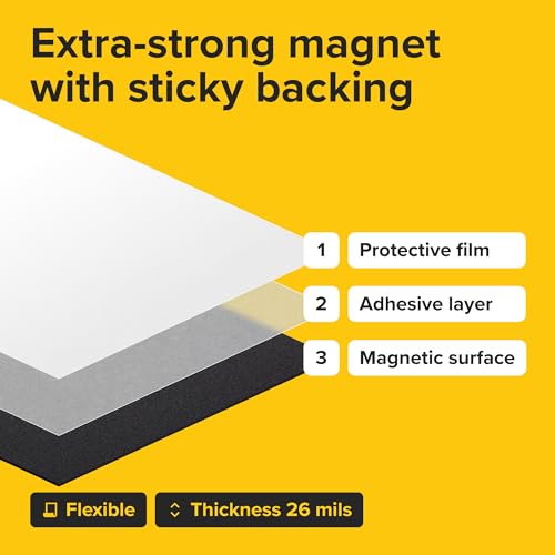 image for X-bet MAGNET DIY Craft Magnetic Sheets with Adhesive Backing - 4x6 5 P