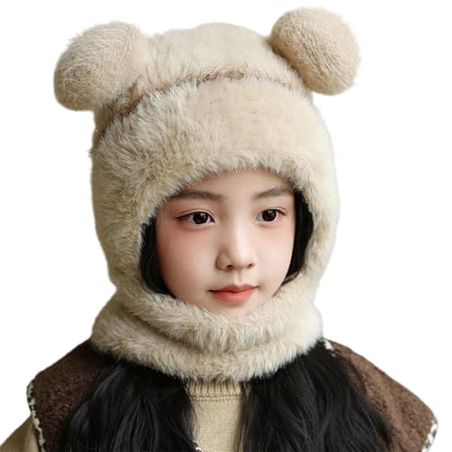 Winter Windproof Hat Little Girl&Boy Ear Protection Hats Children Warm Pompom Beanies for Cold Weather, DaikouzaoYTmi