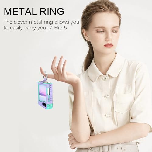 Image of BENTOBEN for Samsung Galaxy Z Flip 6 5G Case with Ring, Heavy Duty 2 in 1 Full Body Rugged Galaxy Z Flip6 Case Girls Women Boy Men Shockproof Protection Cover for Samsung Z Flip 6 6.7 inch,Purple