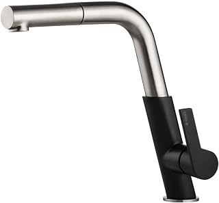 Deante; Grifo de cocina con caño extraíble SILIA (BQS_B730); Color : acero/negro
