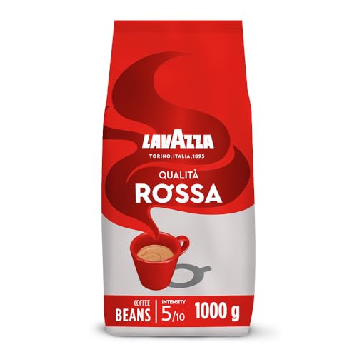 Lavazza, Qualità Rossa, Coffee Beans, Arabica and Robusta, Intensity 5/10, Medium Roasting, 1 Kg