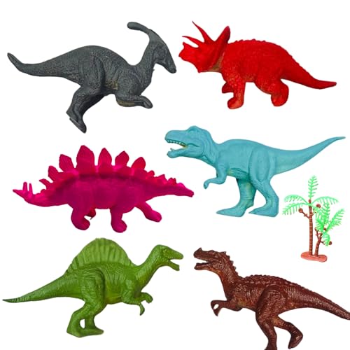 Image of ZESTHOME Dinosaur Toys for Kids 3+ | 6PCS Dinosaur Action Figures with Tree Accessory | Realistic Dino Playset for Boys and Girls