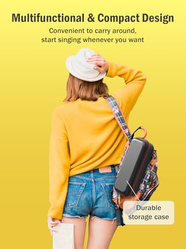 MetFut Wireless Bluetooth Karaoke Microphone, Built-in Loud Speaker for 10H Playback, Add Reverb/Duet Mode/Earbuds Monitoring, Portable Karaoke Machine for Entertainment & Singing Practice (Gray)