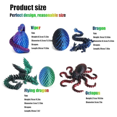 JSRHEEM Mystisches 3D-Drachenei mit schlüpfendem Drachen – Einzigartiges Fantasy-Geschenk & magisches Oster-Deko-Highlight für Sammler und Deko-Fans (Feilong-Rotgold)
