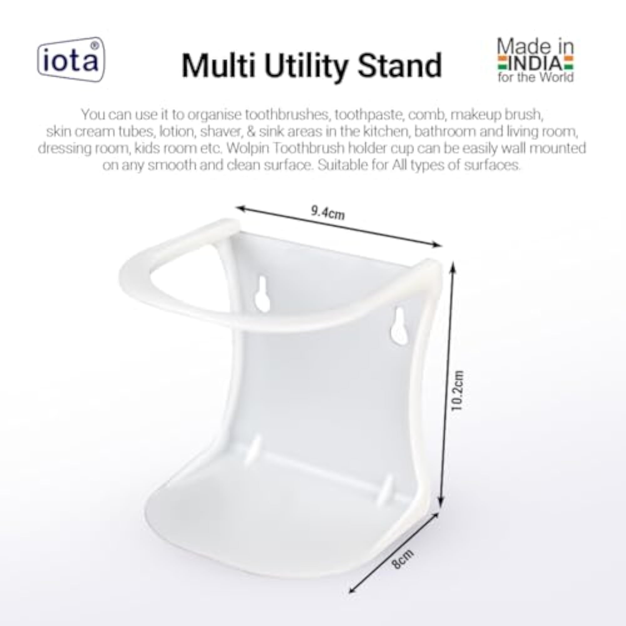 Plastic Multi Utility Wall Hanging Stand for Bathroom