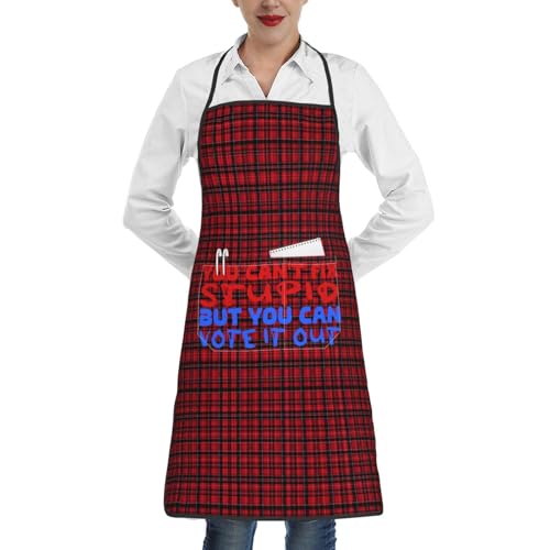 nopicsn You Can't Fix Stupid but You Can Vote It Out Apron for cooking with Pockets Women Men Kitchen Chef Funny Aprons