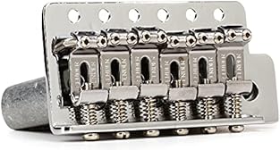 Vintage-style chrome bridge assembly Six bent "Fender"-stamped saddles Featuring 2-1/16" mounting and 2-1/16" string spacing For a variety of Stratocaster models (2006-present) M5 tremolo arm threading. Mounting hardware not included