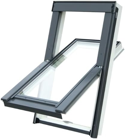 RoofLITE APX M6A Centre-Pivot PVC White Roof Window and SFX Slate Flashing Package by RoofLITE
