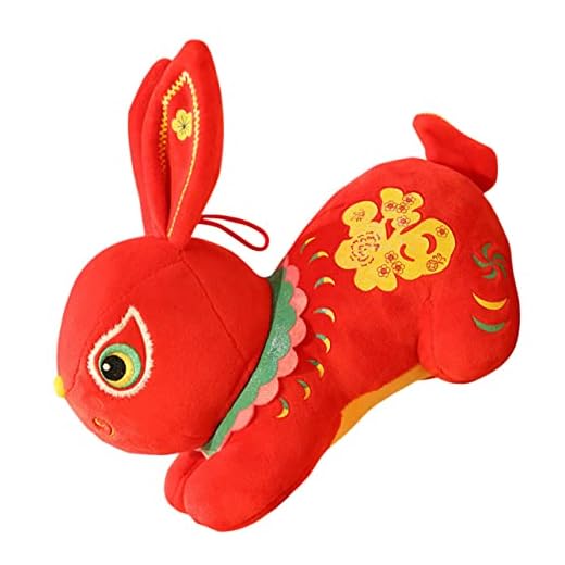 Ciieeo Conejo De Peluche De Juguete Muñeco De Conejo De Escritorio Muñeca De Conejo De Peluche Muñeca De La Mascota del Año Chino Carinificar Juguete Algodón Conejito Decoraciones