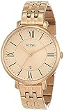 FOSSIL Damen Uhr - rundes Edelstahlgehäuse (Durchmesser 36 mm), glänzend roségold - wasserdicht bis 3 ATM