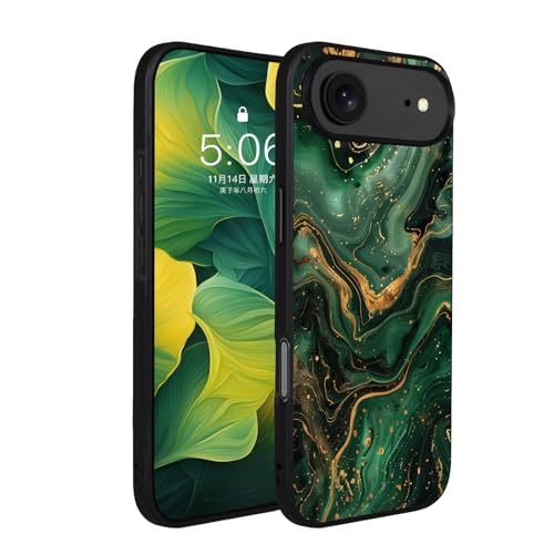 Coque Magsafe iPhone 17 Air marbre vert antichoc et étui floral