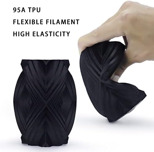 ZIRO Flexible TPU Filament 1.75mm,3D Printer Filament 1.75mm TPU Flexible Filament 0.8KG Spool, Dimensional Accuracy +/- 0.05mmBlack