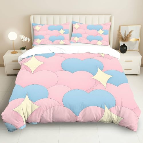 Parure de lit Saint-Valentin idée cadeau romantique | Housse + 2 taies - 5