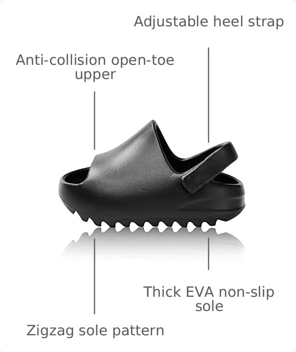 Image of Toddler Little Kids Slides Sandals, Kid Summer Slip On Slides Sandals,Slippers with Strap Anti-slip Water Shoes,Indoor Outdoor Lightweight Slippers Sandals for Boys and Girls