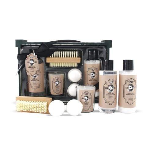 GLOSS ! Set de afeitado BARBER – Kit para el cuidado y mantenimiento de la barba – Idea de regalo para hombre, cumpleaños, Navidad, Día del Padre - POCHETTE