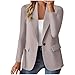 Light Weight Jackets Womens,Blazers for Women 2025 with Pocket Business Casual Jacket Long Sleeve Open Front Cardigan Work Suit Fashion Blazer Khaki XL