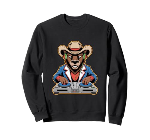 Dj Bear Cowboy Mixing Beats Wild West Sweatshirt