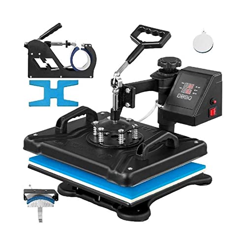Prensa térmica 5 en 1 Clamshell 12 x 15 pulg 1250W miniatura 2