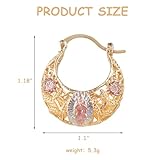 Virgen De Guadalupe Earrings - Virgin Mary Guadalupe Earrings, Virgen De Guadalupe Earring for Women, Copper Plated with Gold Virgin Mary Flower Basket Earring，Virgin Mary Catholic Jewelry (Gold)