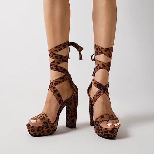 Image of DREAM PAIRS High Heels Chunky Block Platform Heels for Women Strappy Gladiator Sexy Open Toe Heels Dressy Pumps Sandals