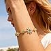 Frigotine Gold Sun Flower Link Bracelet for Women, Dainty Sparkly Peridot Crystal Rhinestone Floral Star Adjustable Box Chain Bracelets Prom Wedding Accessories Fashion Jewelry Gift
